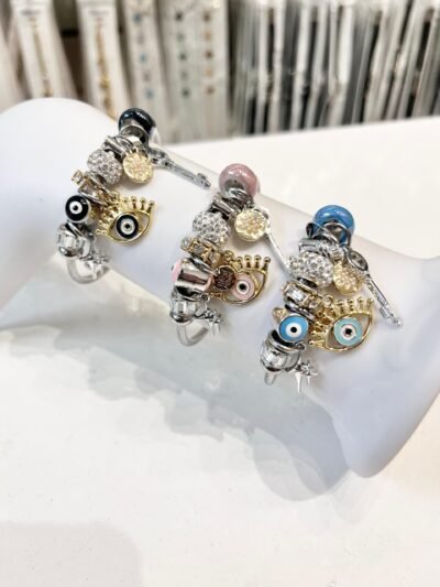 Pulsera Pandora Plateada Ojo Dorado