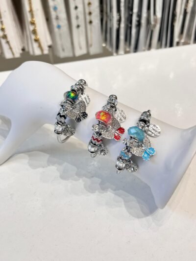 Pulsera Pandora Plata Mariposa Brillos