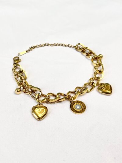 Pulsera Dorada Corazon