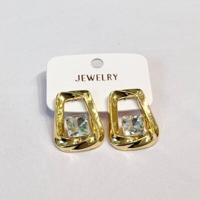 Aros Dorados Halo Diamantes