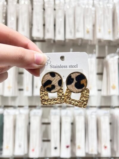 Aros Dorados Animal Print