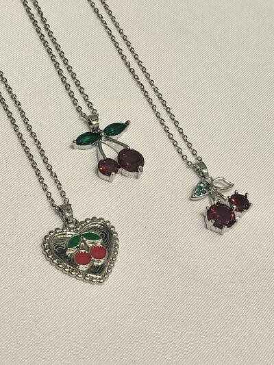 Collar Surtidos Plateado Cereza
