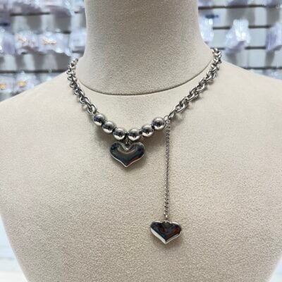 Collar Acero Corazón Plata