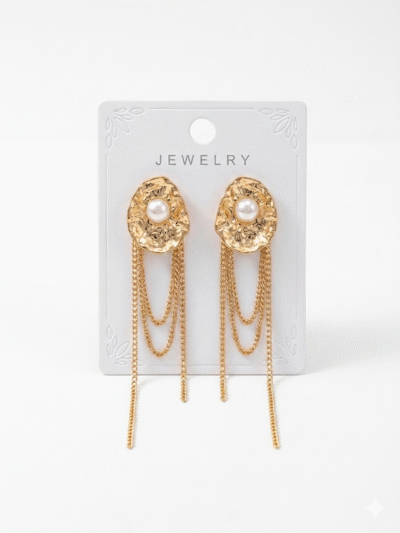 Aros Dorados Perlas Cadenas