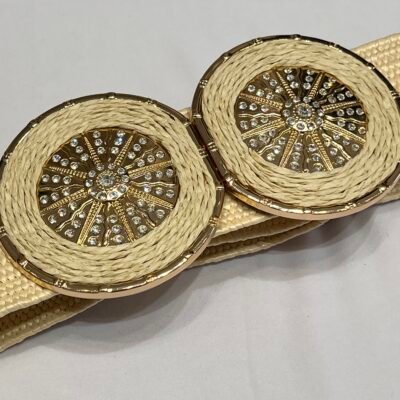 Cinturon Rafia Circulo Strass