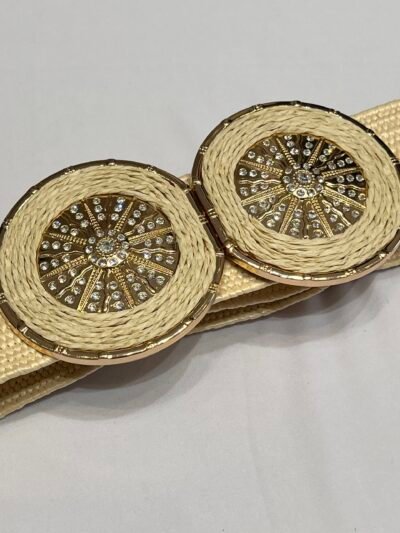 Cinturon Rafia Circulo Strass