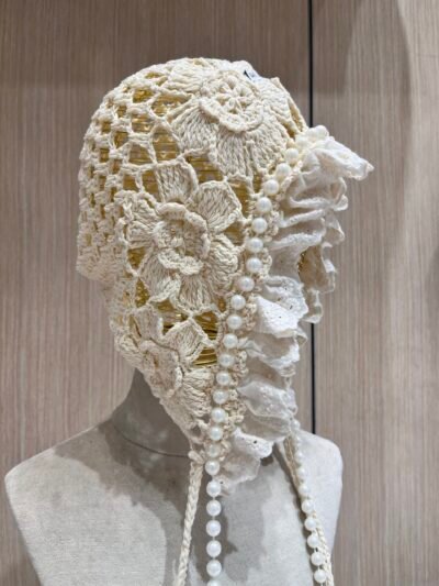 Casquete Flores Perlas