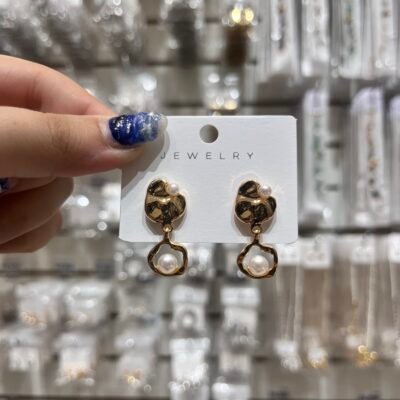 Aros Dorados Perlas Oro