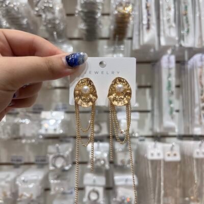 Aros Dorados Perlas Cadenas