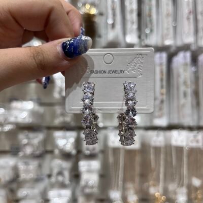 Aros Plateados Circulos Corazones