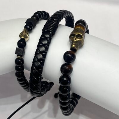 Pulceras Pack x3 Calavera Negra