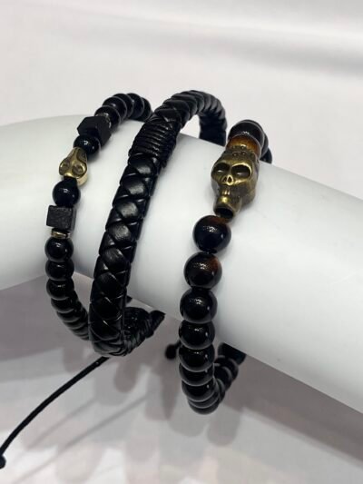 Pulceras Pack x3 Calavera Negra