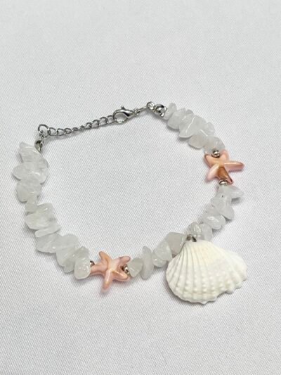 Pulsera Cuencas Mar Blanco Coral Grande