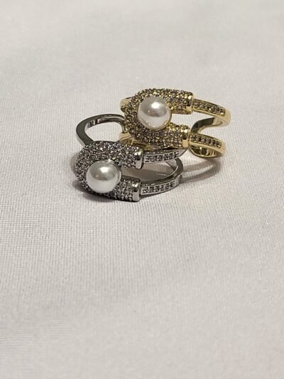 V25 08 Anillo Clip Perla