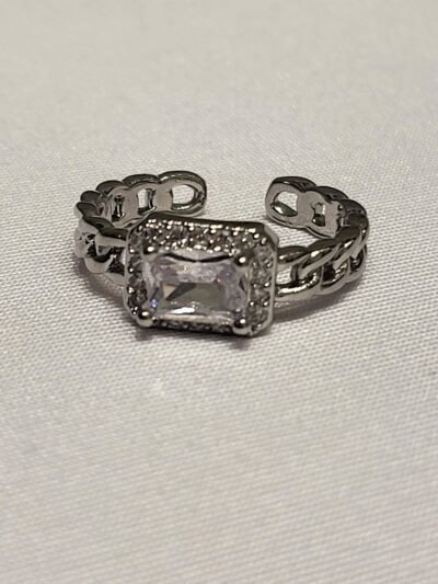 V25 07 Anillo Cristal Cadena