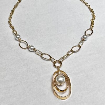 Collar Largo Perla con Cadena