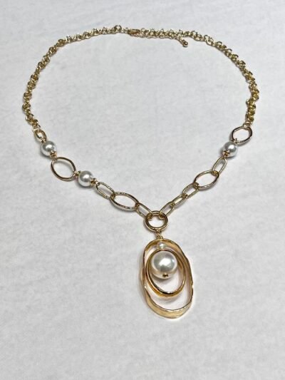 Collar Largo Perla con Cadena