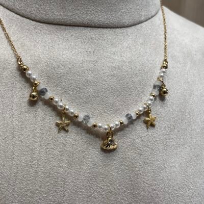 Collar Perla Dorado Charms