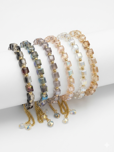 Pulsera Cristales Cubos