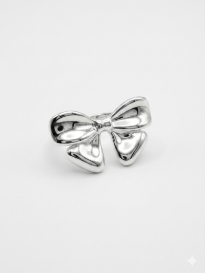 V25 04  Anillo Moño plata